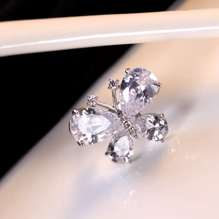 Butterfly Zircon Brooch for Women Wedding Office