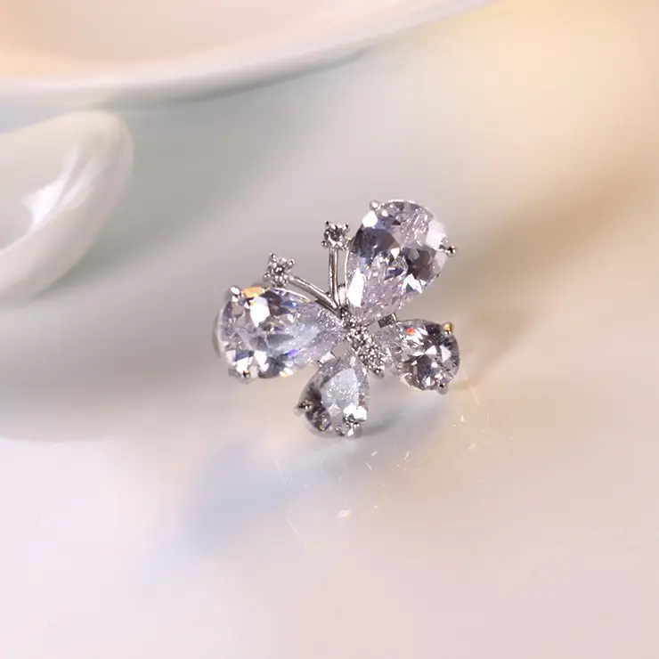 Butterfly Zircon Brooch for Women Wedding Office