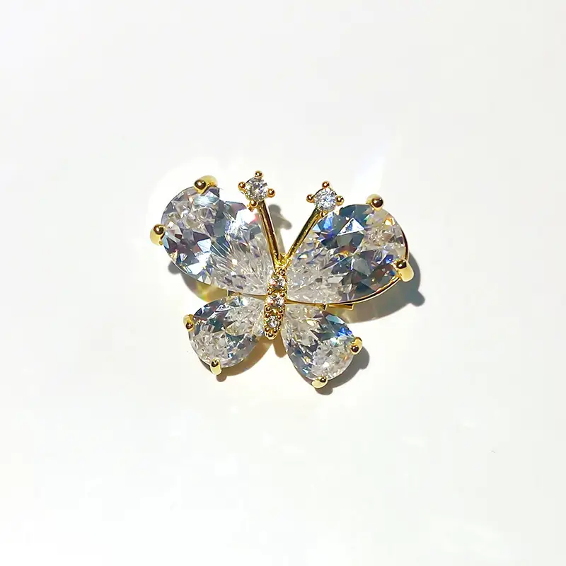 Butterfly Zircon Brooch for Women Wedding Office