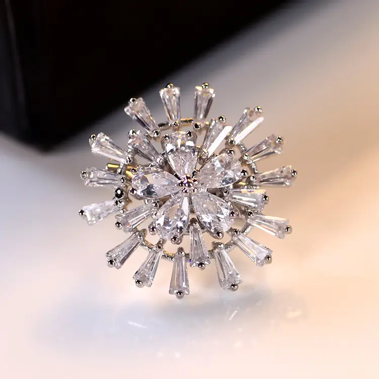 Snowflake Zircon Brooch for Women Elegant Jewelry