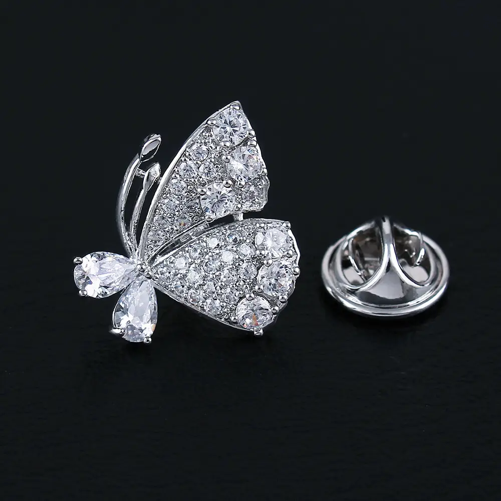 Crystal Butterfly Brooch for Women Wedding Office Wear
