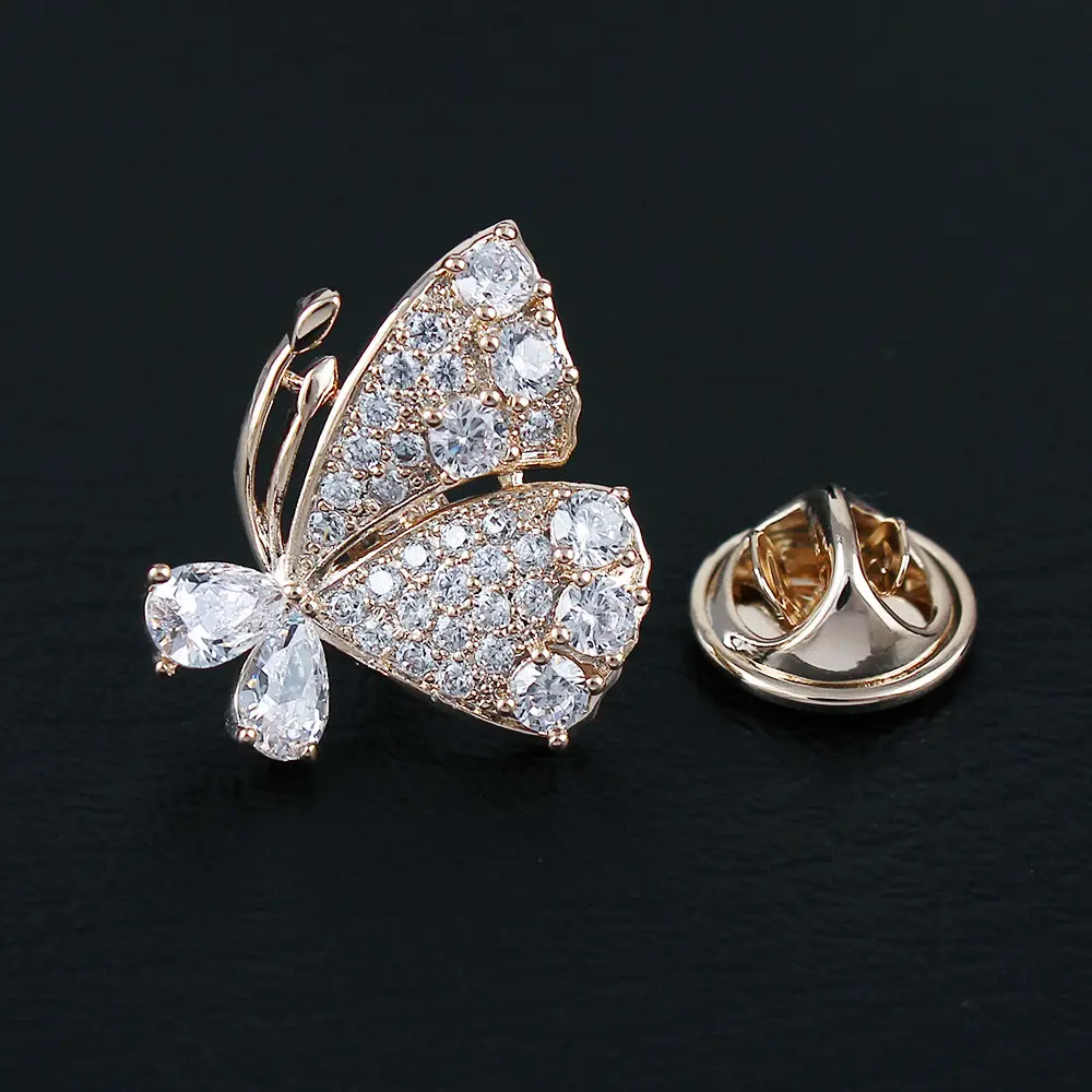 Crystal Butterfly Brooch for Women Wedding Office Wear