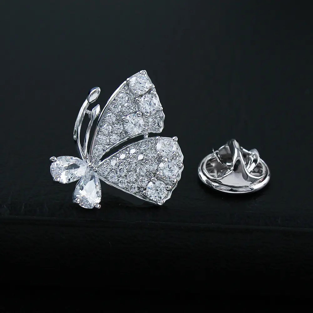 Crystal Butterfly Brooch for Women Wedding Office Wear