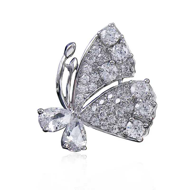 Crystal Butterfly Brooch for Women Wedding Office Wear