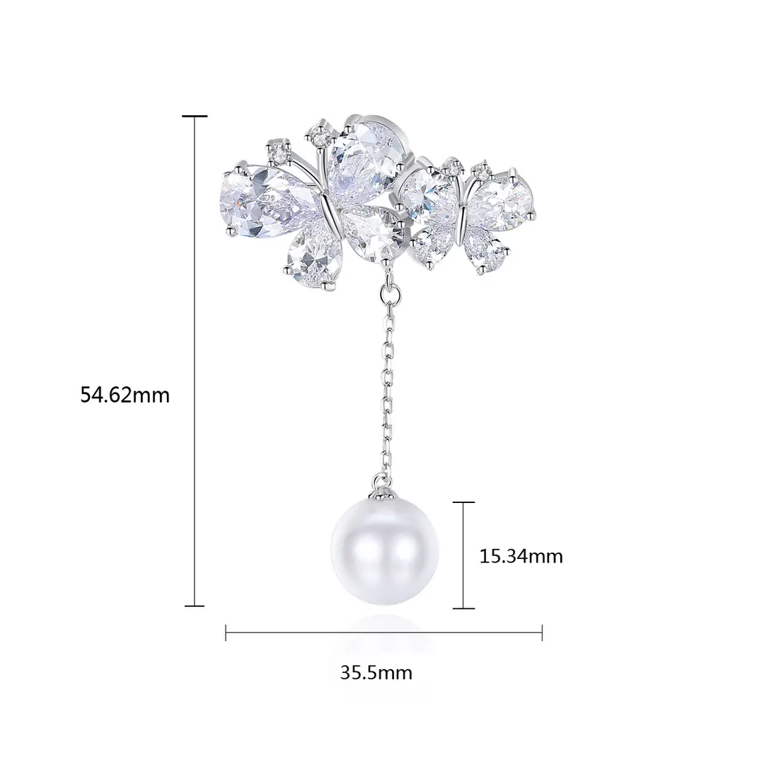 Korean Butterfly Pearl Pin for Women