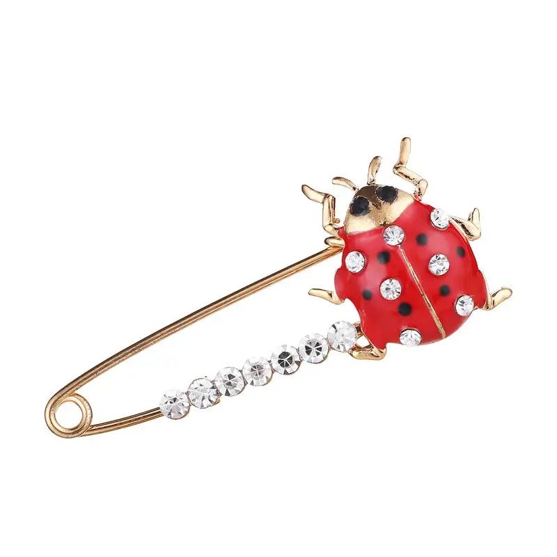 Korean Coccinella Ladybug Brooch with 7 Stars