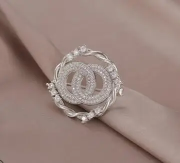 Gold Diamond Brooch for Men Wedding Office Wear
