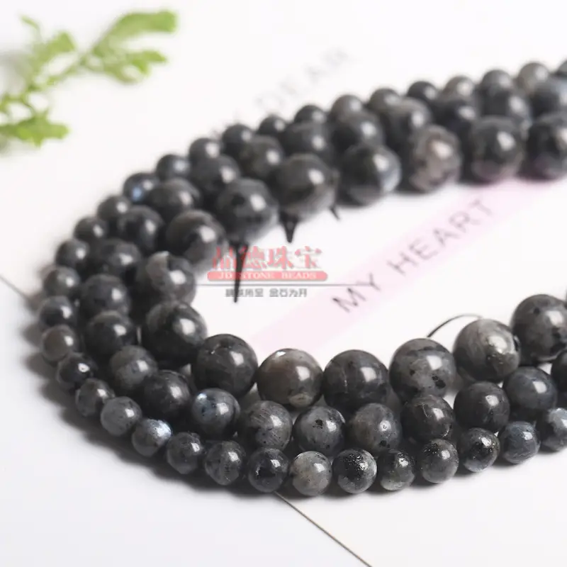 Black Flash Loose Beads for DIY Jewelry Making