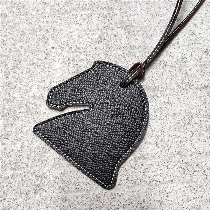 Horseshoe Bag Pendants Orange Gray Leather