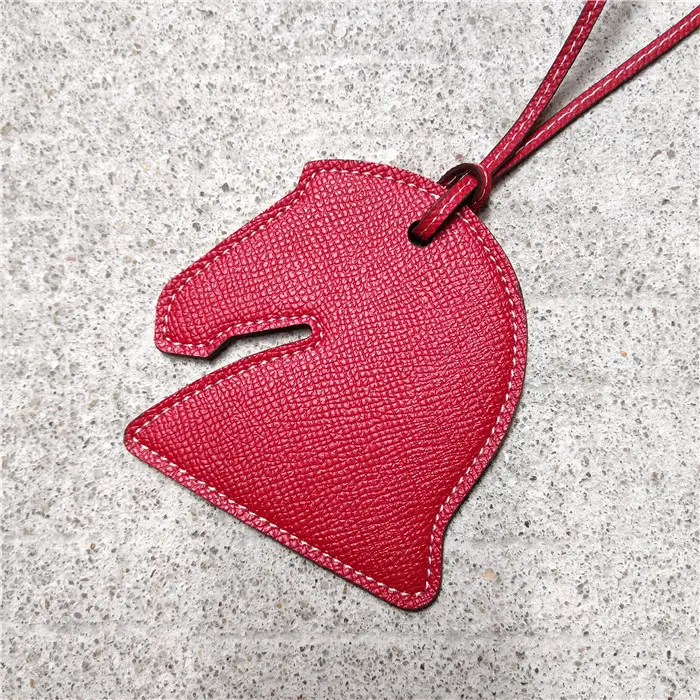 Horseshoe Bag Pendants Orange Gray Leather