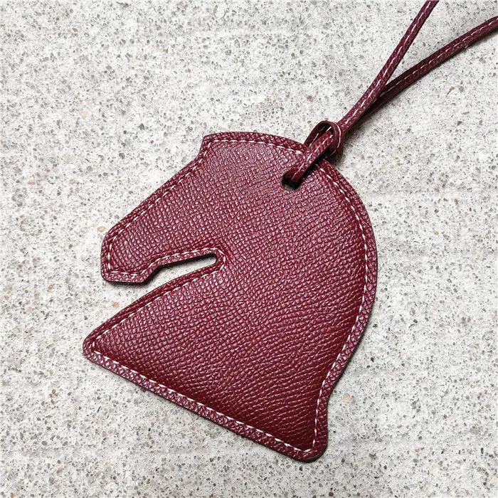 Horseshoe Bag Pendants Orange Gray Leather