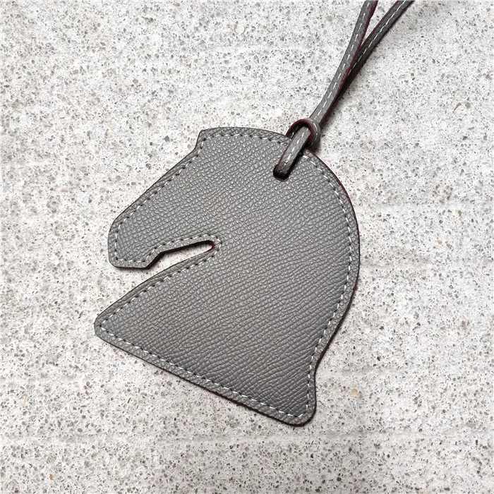 Horseshoe Bag Pendants Orange Gray Leather