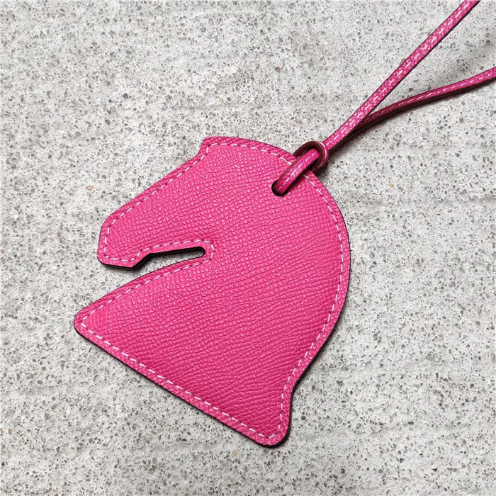 Horseshoe Bag Pendants Orange Gray Leather
