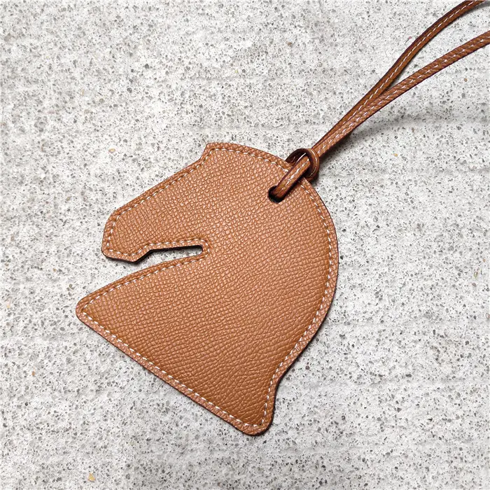 Horseshoe Bag Pendants Orange Gray Leather