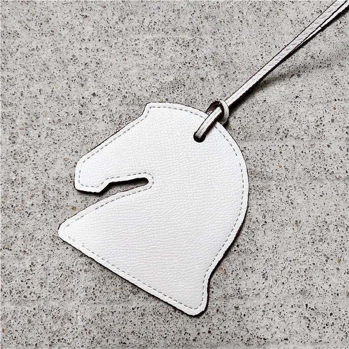 Horseshoe Bag Pendants Orange Gray Leather