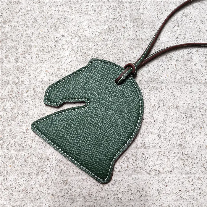 Horseshoe Bag Pendants Orange Gray Leather