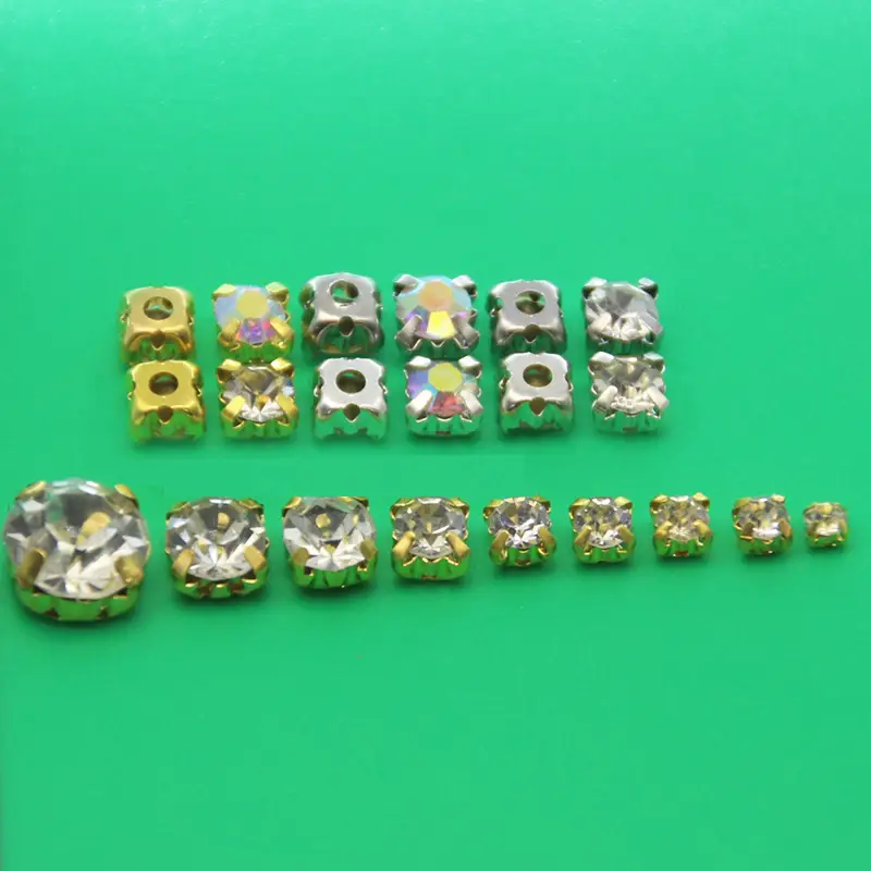Premium Gold Silver White K Gold Single Claw Rhinestones for DIY Jewelry