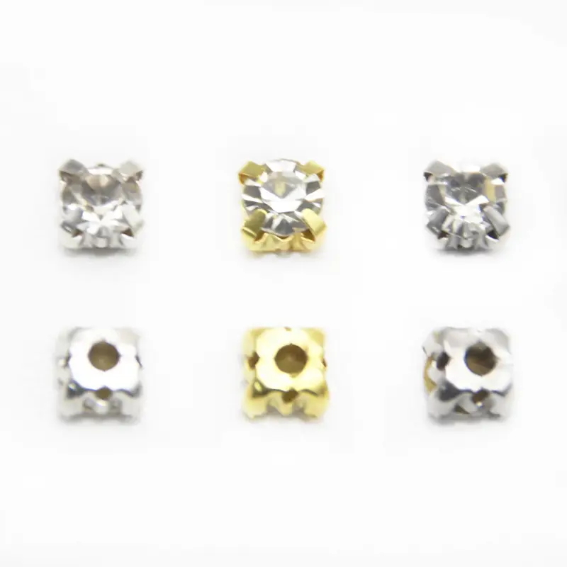Premium Gold Silver White K Gold Single Claw Rhinestones for DIY Jewelry