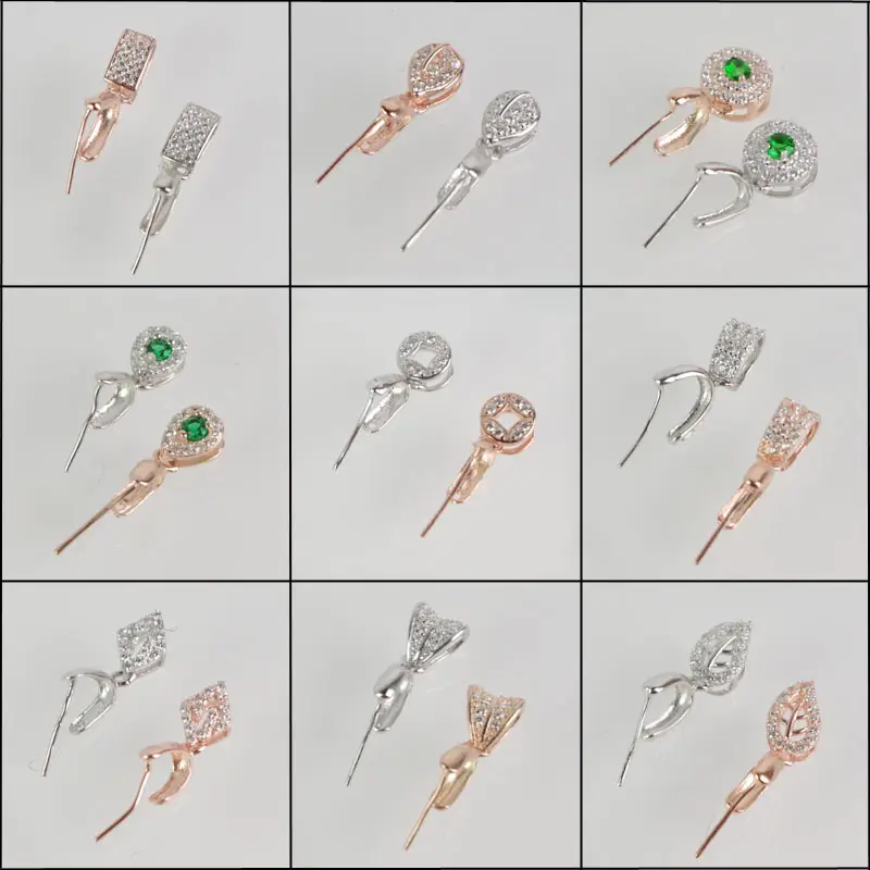 Elegant Clip-On Earrings Rose Gold Silver Crystal Design