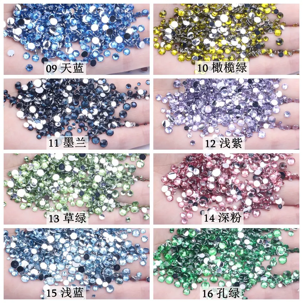 Resin Drill Gems Multi Color Flat Bottom DIY Craft