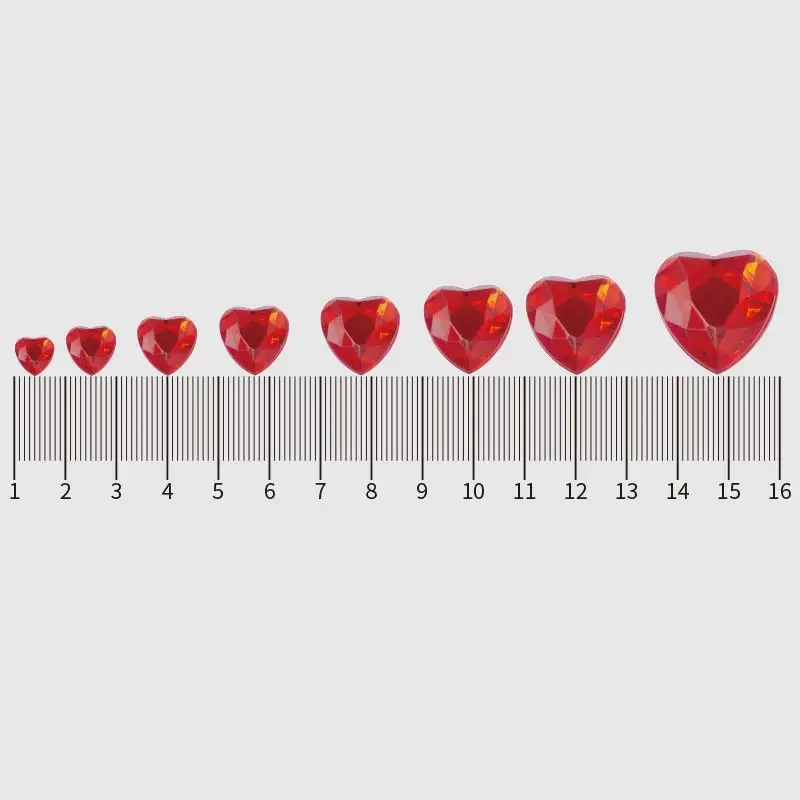 Heart Shaped Acrylic Gems for DIY Jewelry & Decor
