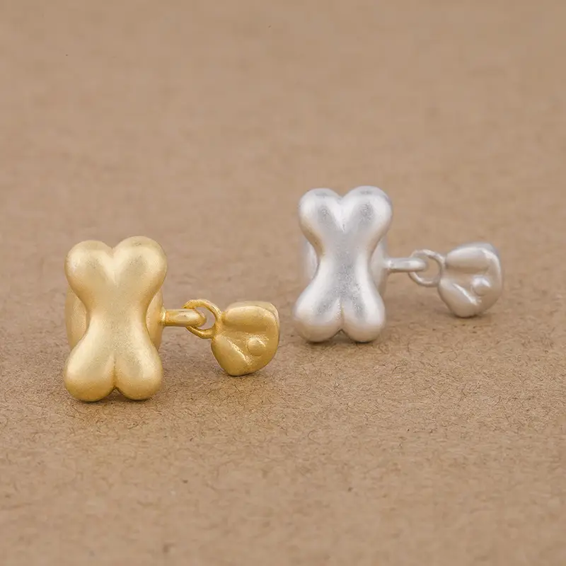Bone Paw Print S999 Silver Charm for Dogs
