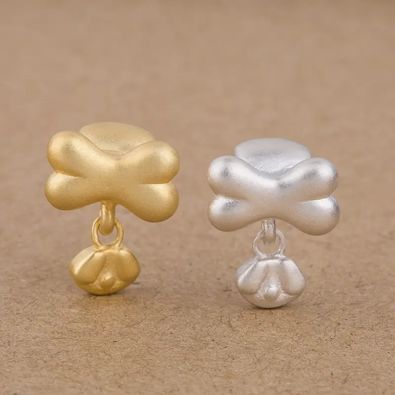 Bone Paw Print S999 Silver Charm for Dogs