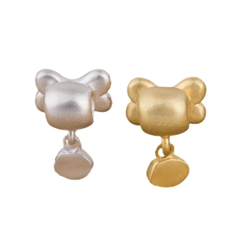 Bone Paw Print S999 Silver Charm for Dogs