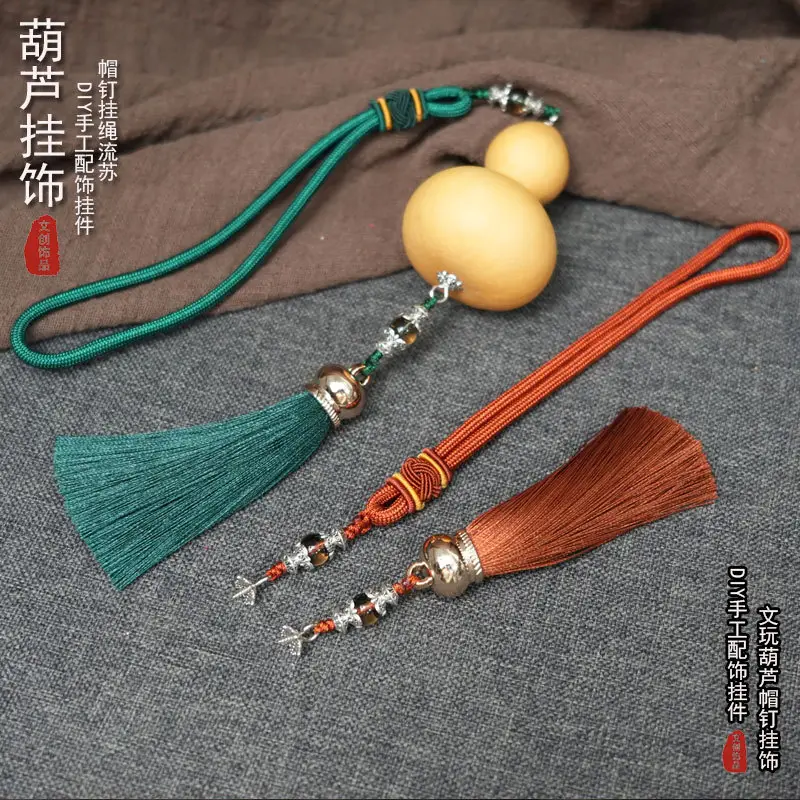Red Gourd Pendant with Tassel for Men Women