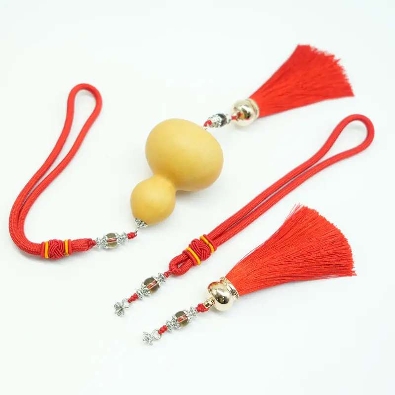 Red Gourd Pendant with Tassel for Men Women