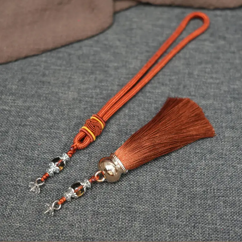 Red Gourd Pendant with Tassel for Men Women