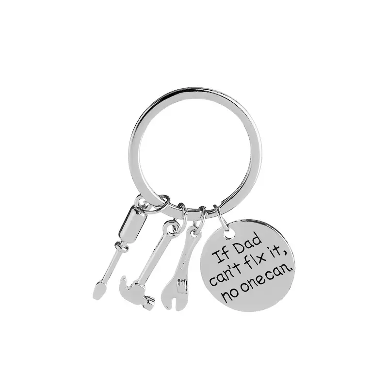 Father's Day Keychain with Engraved Message & Tools