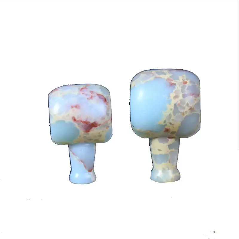 Shoushan Stone Beads Blue Red Veined for Wedding Office Wear