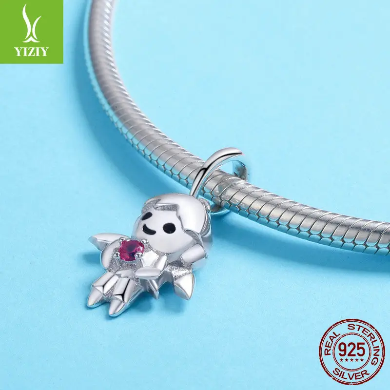 Robot & Child Themed Silver Charm Bracelets for Girls