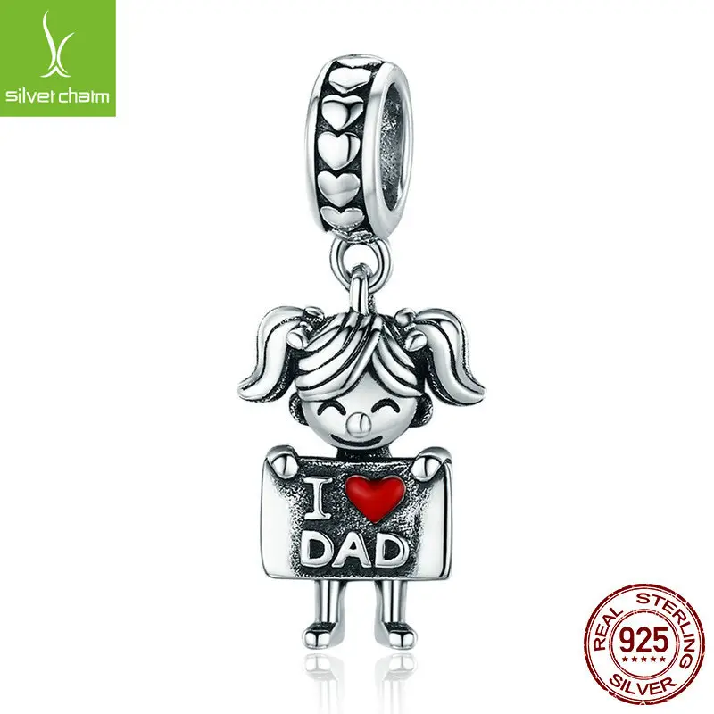 925 Sterling Silver Robot Charm Bracelets for Girls