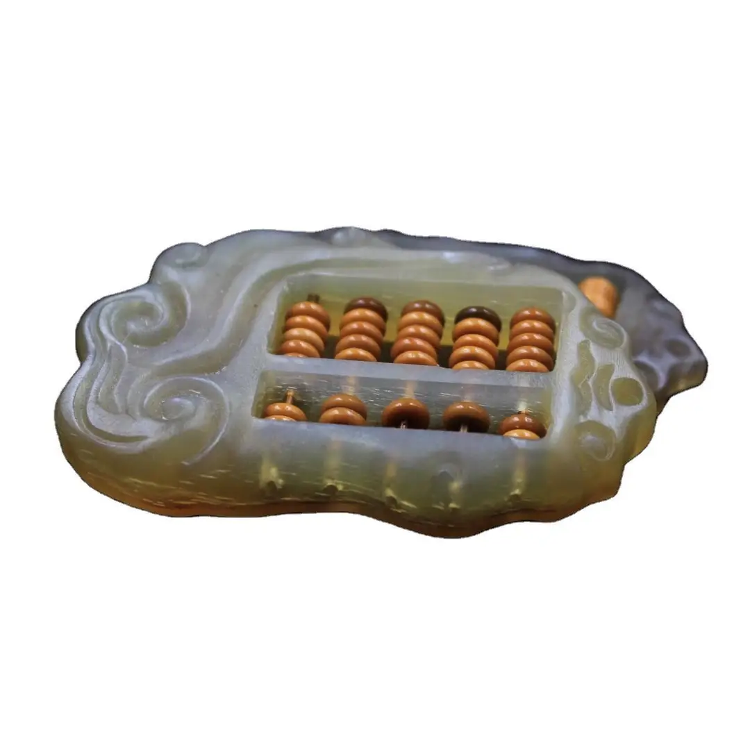 Natural Horn Abacus Pendant with Mahogany Beads