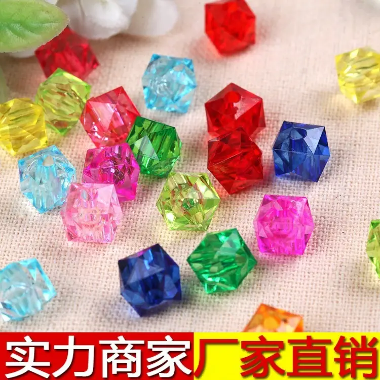 10mm Transparent Square Beads for DIY Crafts