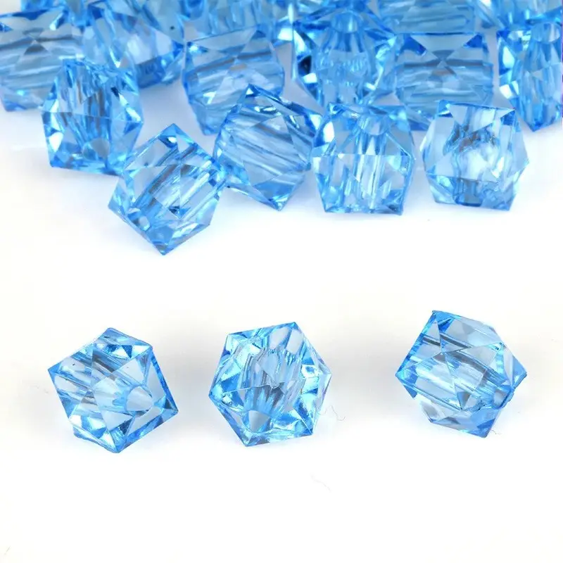 10mm Transparent Square Beads for DIY Crafts