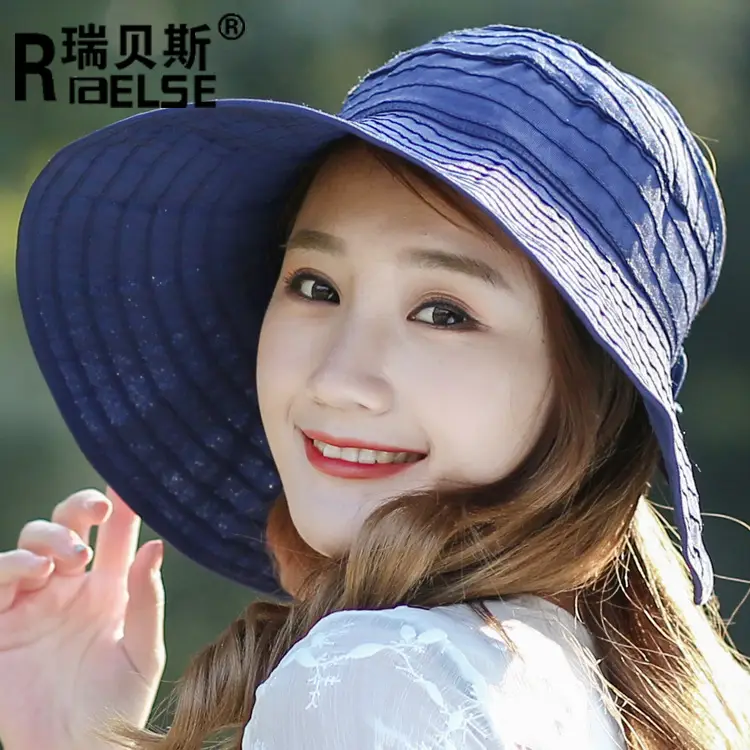Women Sun Hat Wide Brim Purple Foldable Travel