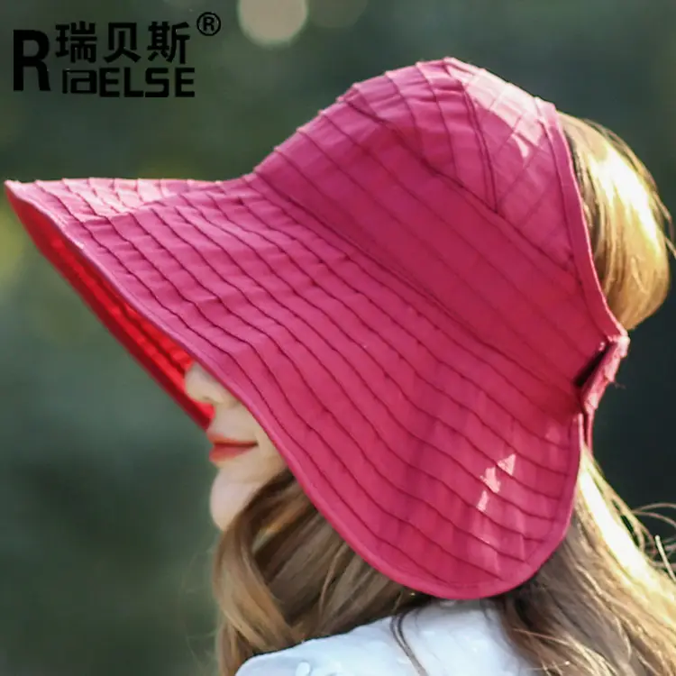 Women Sun Hat Wide Brim Purple Foldable Travel