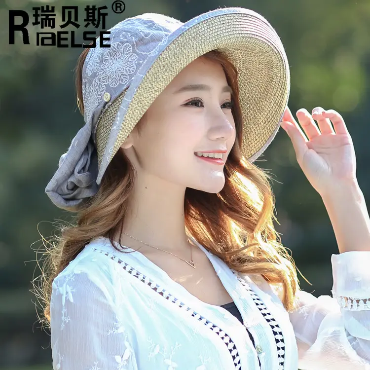 Blue Sun Hat with Wide Brim & Face Cover for Pakistani Summers