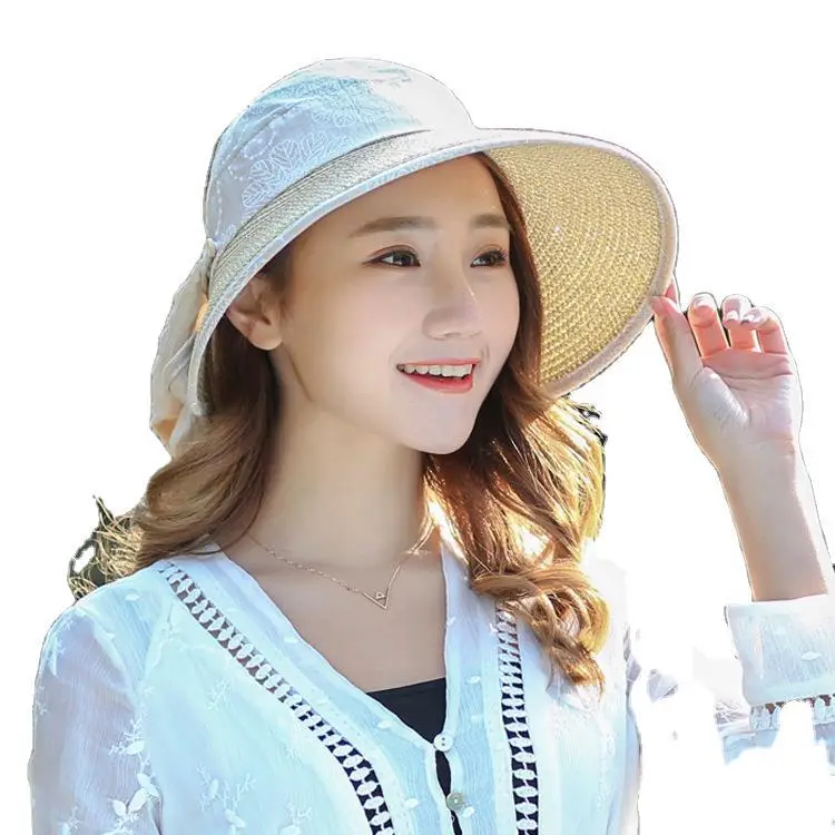Blue Sun Hat with Wide Brim & Face Cover for Pakistani Summers