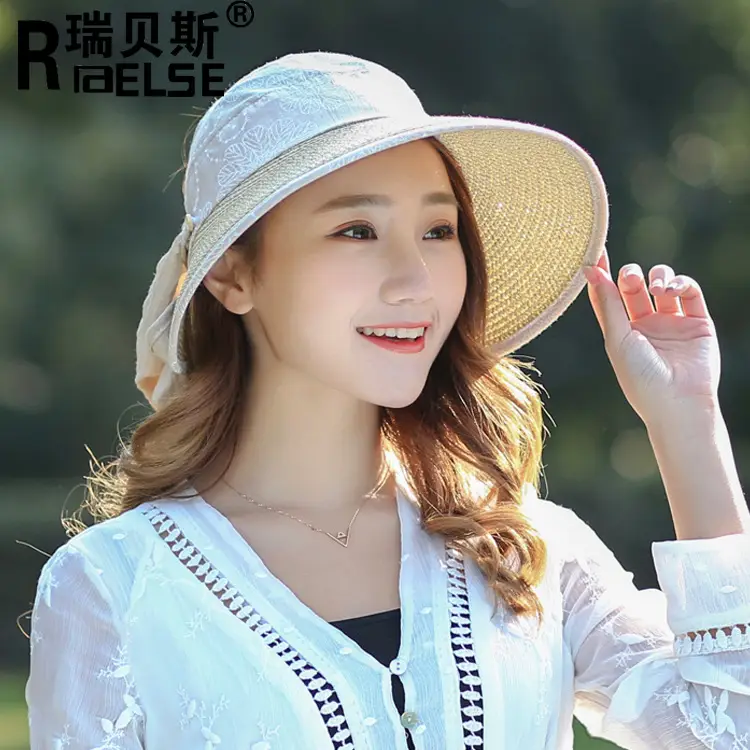 Blue Sun Hat with Wide Brim & Face Cover for Pakistani Summers
