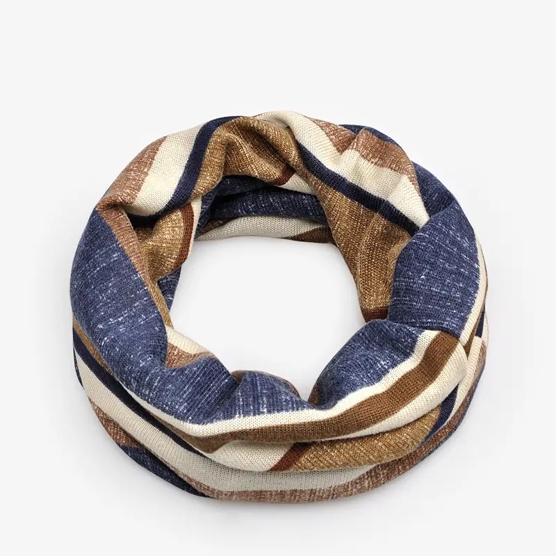 Dual Purpose Scarf Hat Grey Purple Red Striped