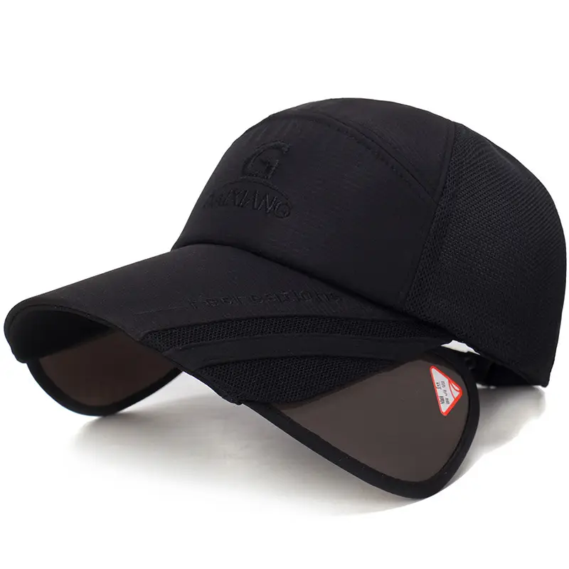 Men Telescopic Sun Hat Black Blue Adjustable