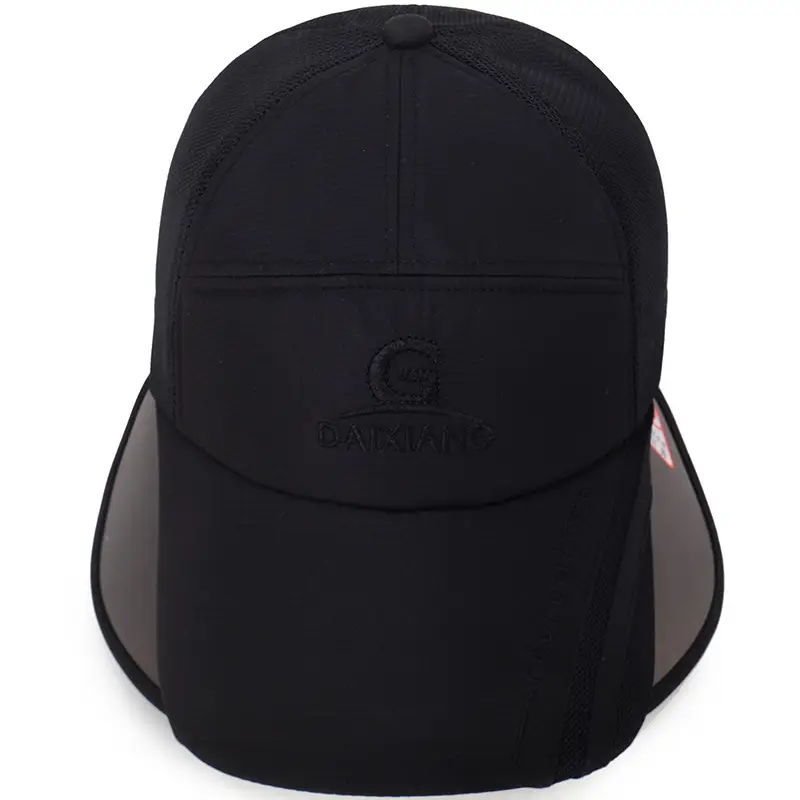 Men Telescopic Sun Hat Black Blue Adjustable