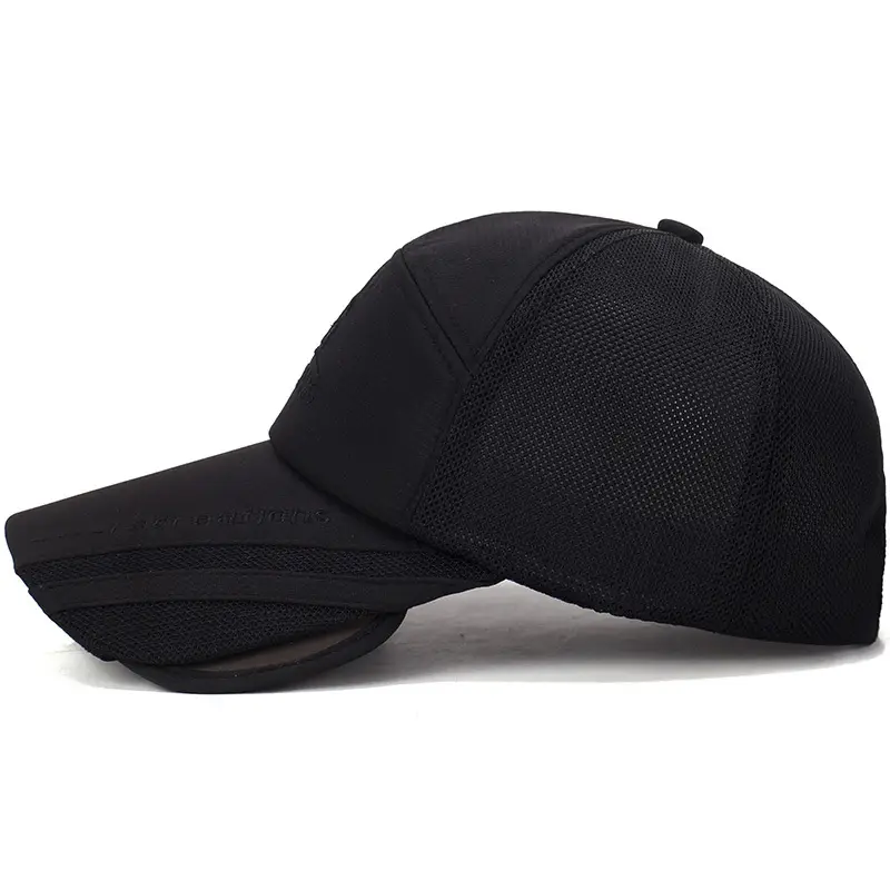 Men Telescopic Sun Hat Black Blue Adjustable