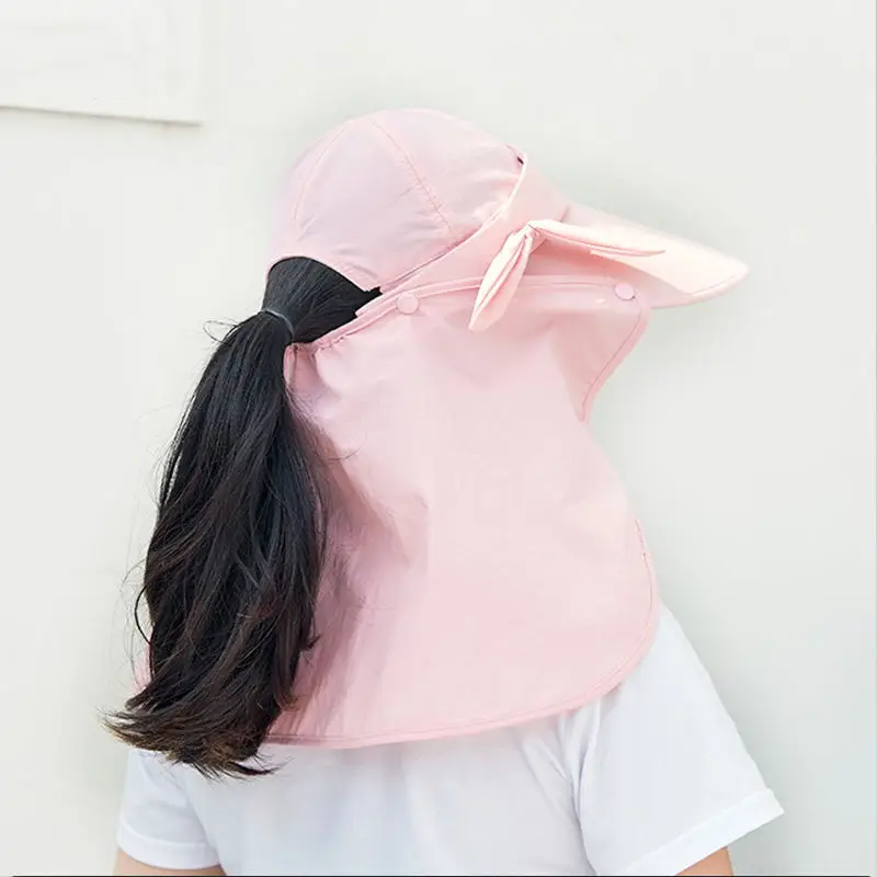 UPF50+ Sun Hat with Detachable Mask for Women