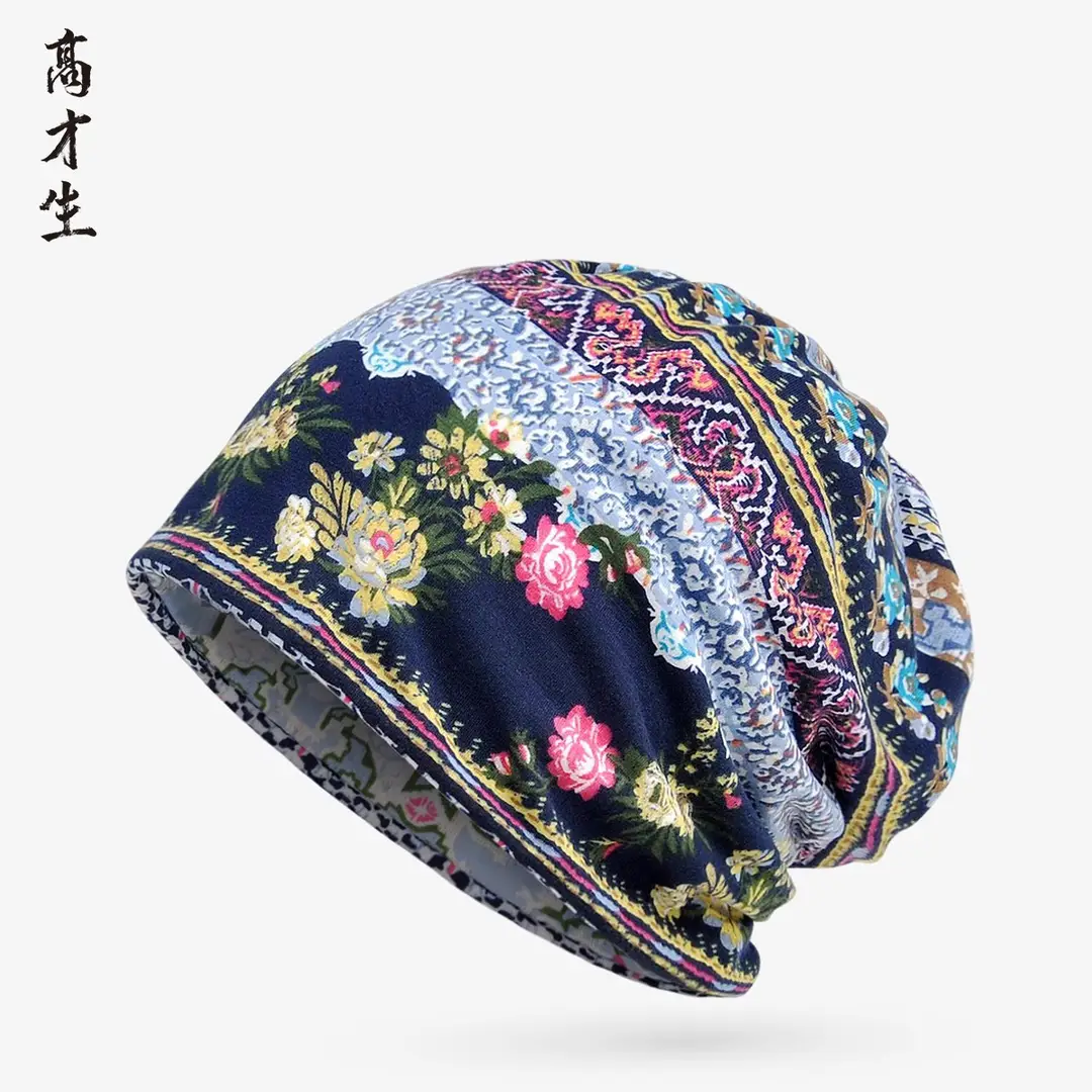 Dual Use Floral Geometric Hat Scarf for Men Women