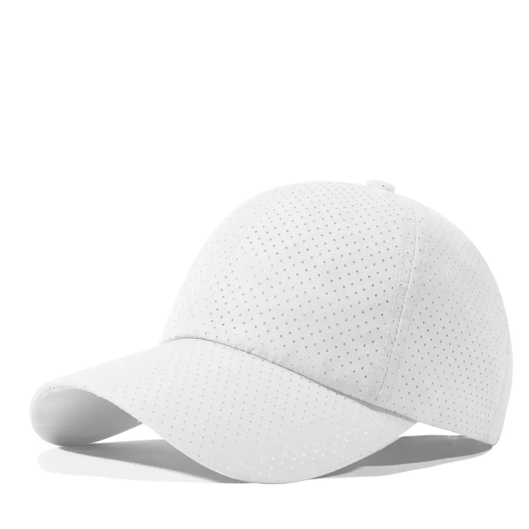 Men Black Mesh Baseball Cap with Punched Design